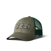 Yeti Camo Logo Badge Trucker Hat - Olive